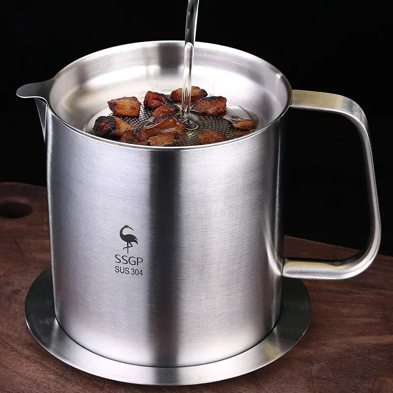 304 Stainless Steel Oil Filter Jug - Large Capacity