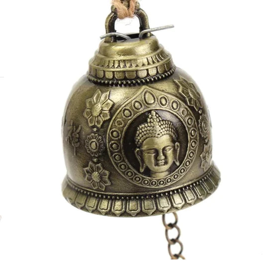 Alloy Feng Shui Wind Bell Ornament with Buddha Charm