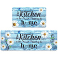 ASPMIZ Floral Kitchen Rugs Sets of 2 Spring Flowers Kitchen Rugs Non Slip Washable Memory Foam Kitchen Floor Mat Waterproof Farmhouse Anti-Fatigue Kitchen Rugs Cushioned 17 x 30 + 17 x 47