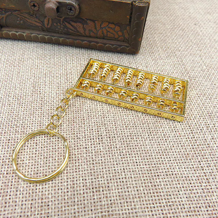 Metal 8-Section Abacus Keychain Feng Shui Decor