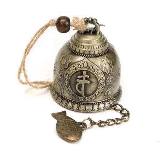 Alloy Feng Shui Wind Bell Ornament with Buddha Charm