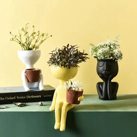 Nordic Style Portrait Art Planter for Home Decor