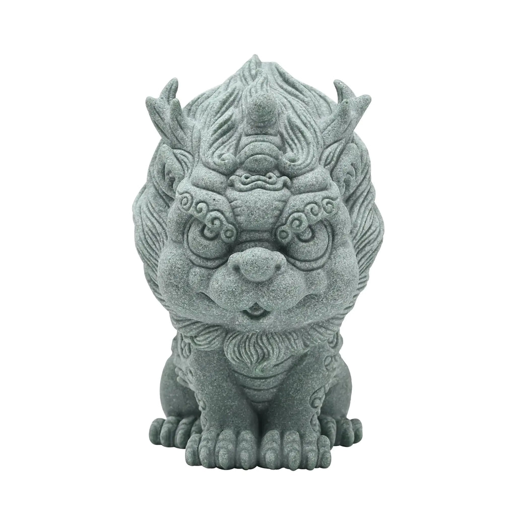 Feng Shui Ornaments Fish Tank Foo Dogs Bonsai Aquarium Fish Tank Statue Asian Oriental Aquarium Statues Qi Lin Figurines for Garden Fish Tank Bonsai Decoration Desktop Attract Wealth and Luck (L)
