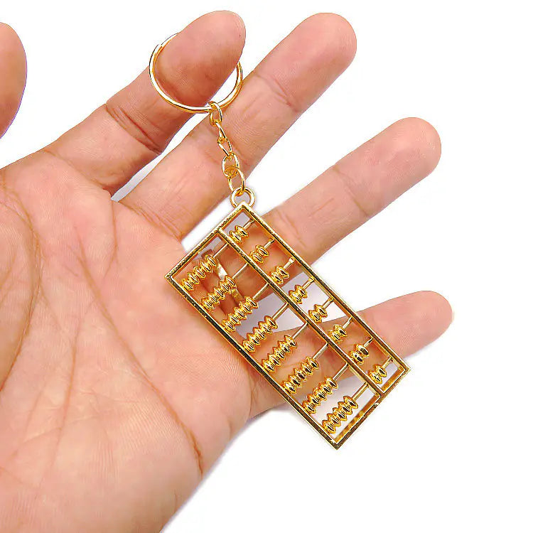 Metal 8-Section Abacus Keychain Feng Shui Decor