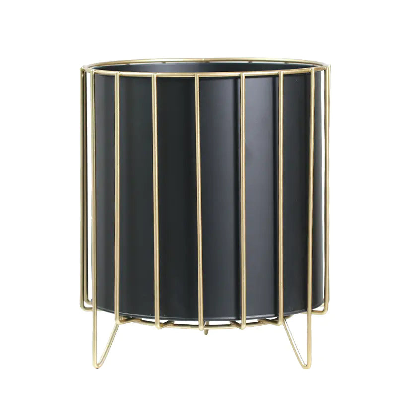 Nordic Style Iron Planter with Gold Trim (Large)