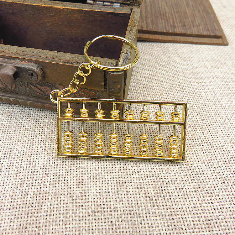 Metal 8-Section Abacus Keychain Feng Shui Decor