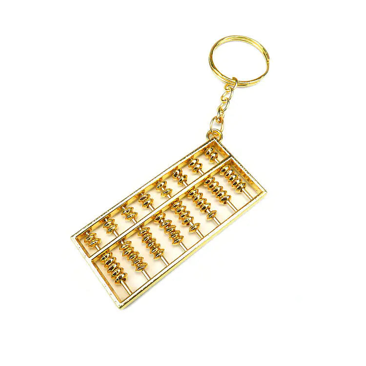 Metal 8-Section Abacus Keychain Feng Shui Decor