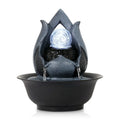 WICHEMI Indoor Water Fountain Tabletop Fountains with LED Rolling Ball Feng Shui Zen Meditation Desktop Waterfall Fountain Calming Water Sound Relaxation Fountain for Home Bedroom Office (Style 12)