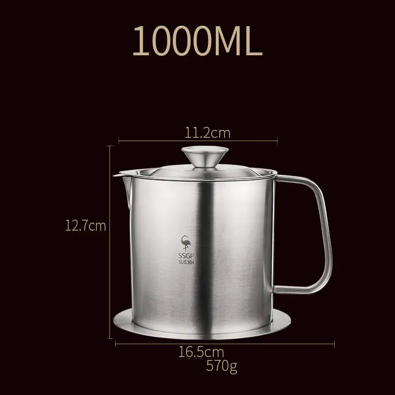 304 Stainless Steel Oil Filter Jug - Large Capacity