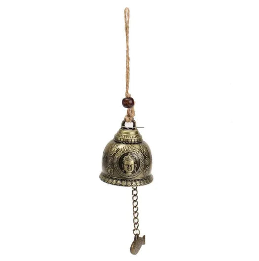 Alloy Feng Shui Wind Bell Ornament with Buddha Charm