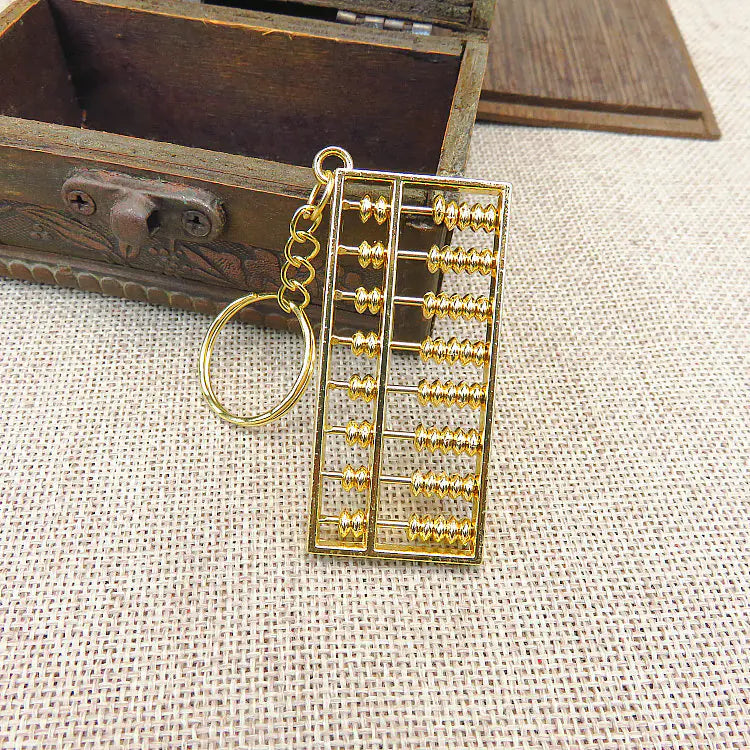 Metal 8-Section Abacus Keychain Feng Shui Decor