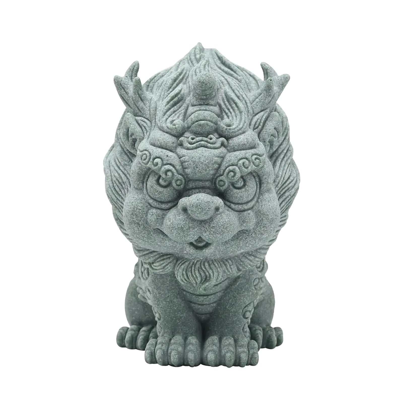 Feng Shui Ornaments Fish Tank Foo Dogs Bonsai Aquarium Fish Tank Statue Asian Oriental Aquarium Statues Qi Lin Figurines for Garden Fish Tank Bonsai Decoration Desktop Attract Wealth and Luck (L)